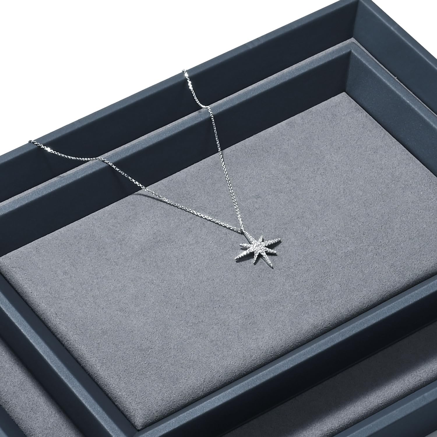 Oirlv Premium Leder Flach Schmucktablett Schmuck Display Organizer Tray,Organisationstablett für Nachttisch oder Kommode(Mittel)