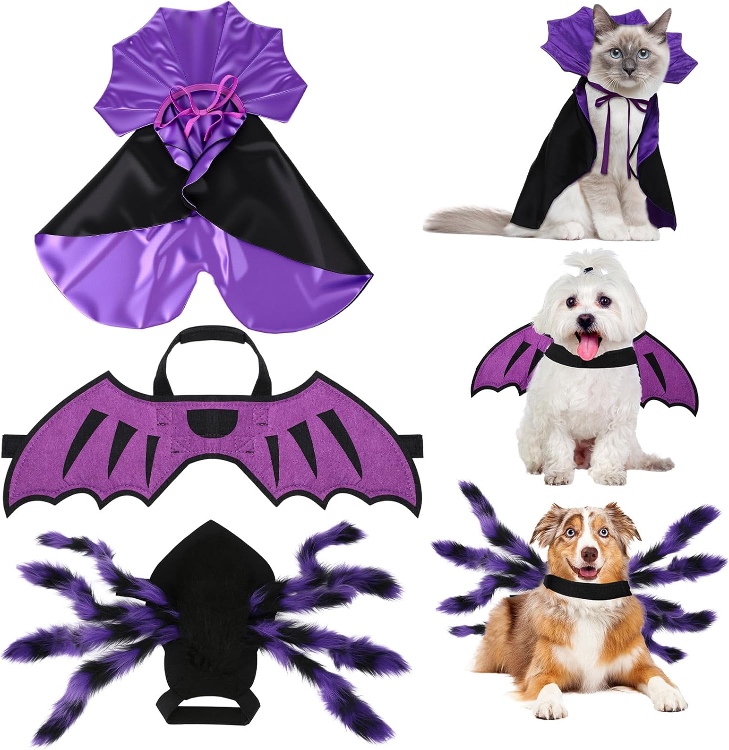 Disfraz Halloween Spider Dragon Vampiro para Perro Grande Pequeño