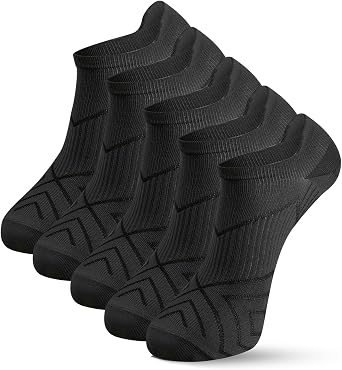 Ivyhouse Athletic Running for Women Sport Cushioned Ankle Socks Thin Footies Low Cut No Show Socks with Tab, 3 Pairs, Size 9-11, Black*5