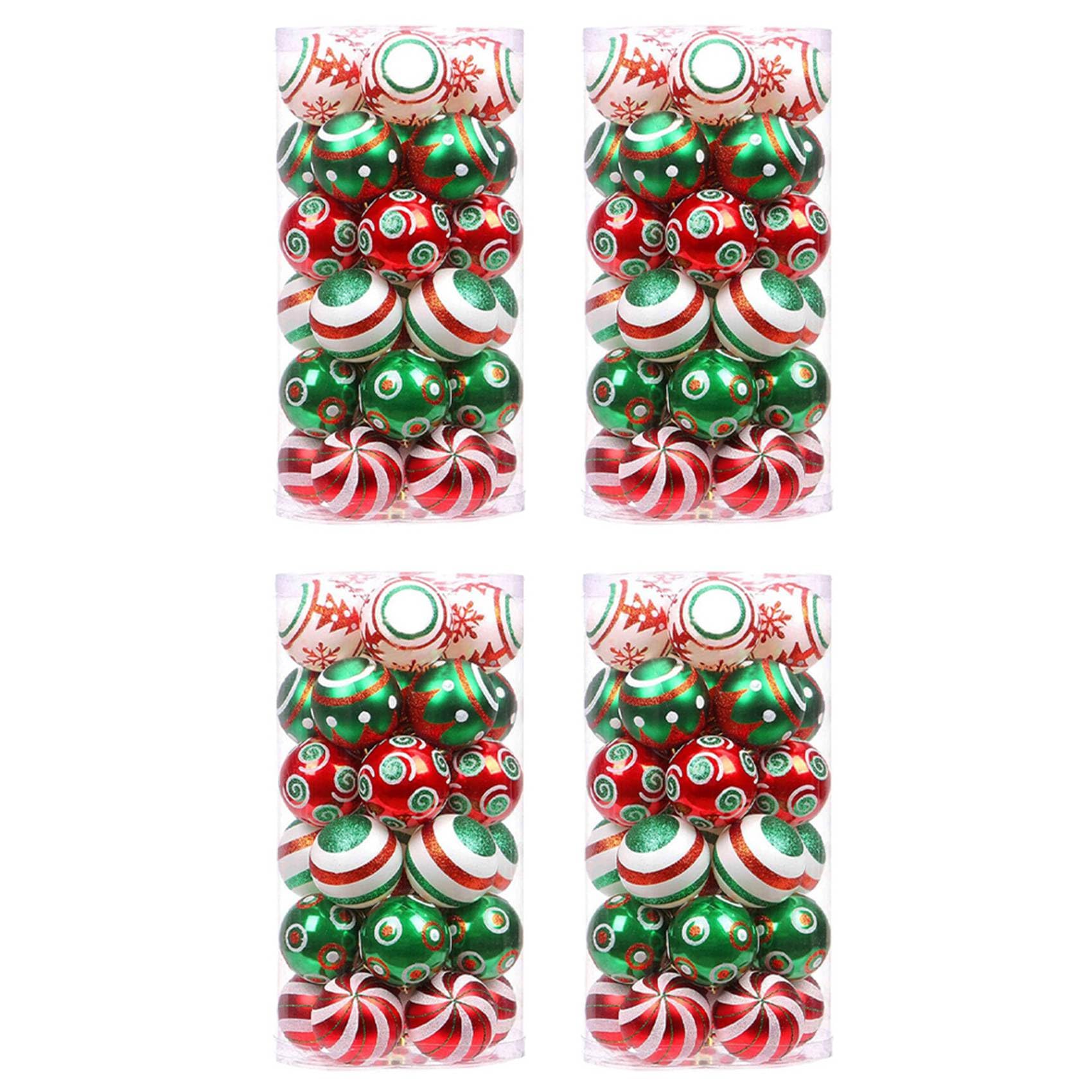 Boule de Noël suspension 6cm lot de 120 pièces kit décoration sapin rouge vert blanc