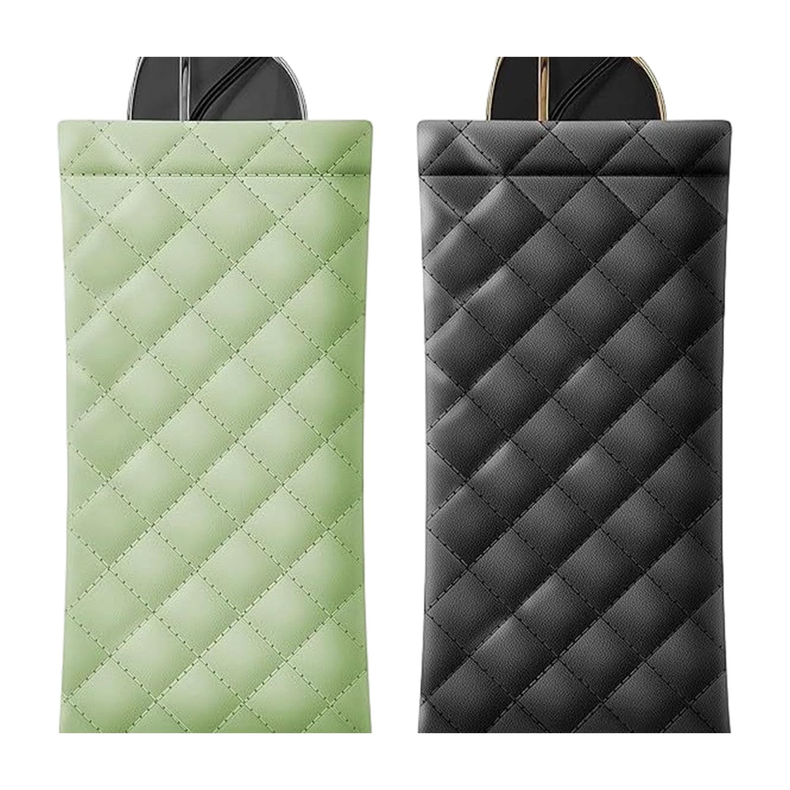 Maxtonser Two Pack Thin Eyeglass Carrier Waterproof PU Carrying Holder For Sun Glasses Smart And Functional Design