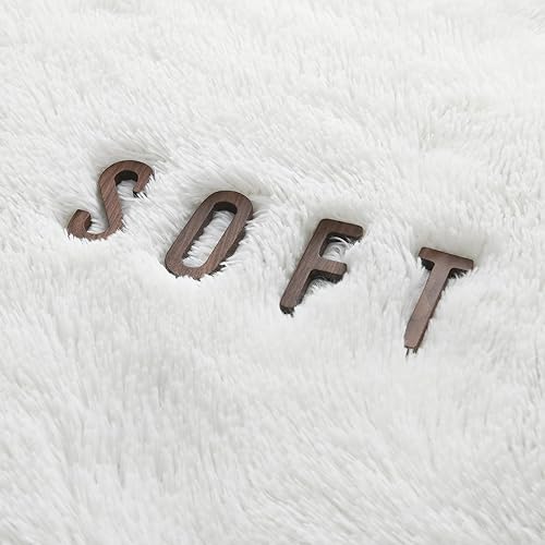 Miniatura 7 de Hutha - Alfombras grandes de 4 x 6 pies para sala de estar, alfombra súper suave y moderna de pelo largo para dormitorio, alfombras de felpa blanco