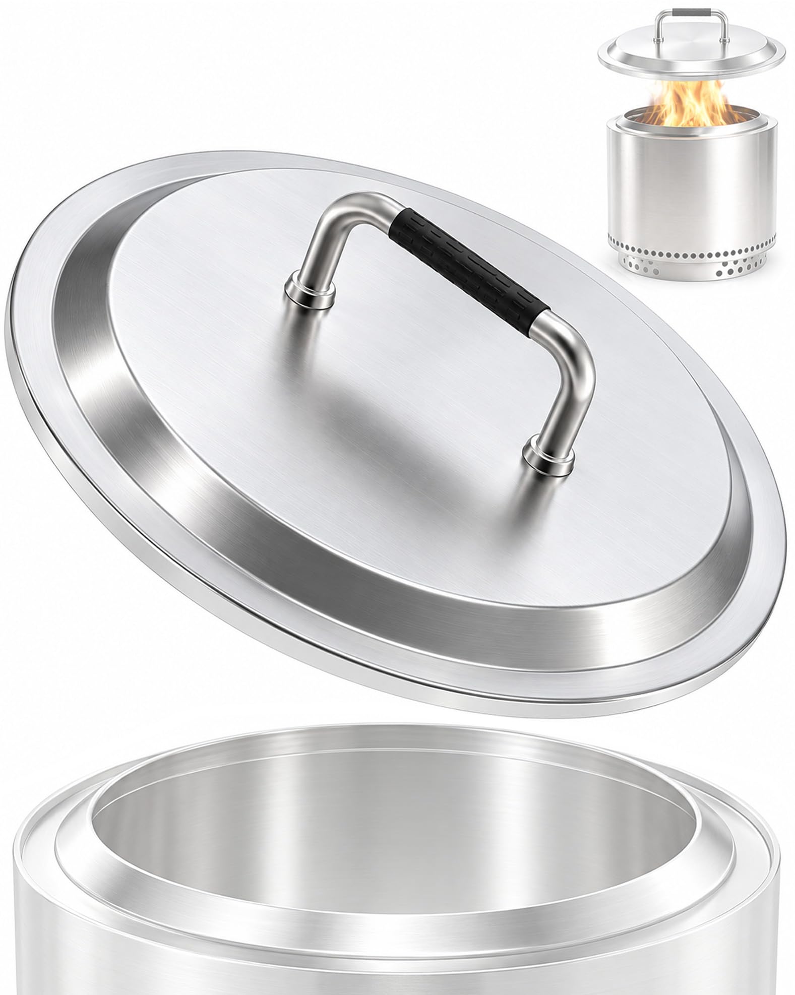 Fire Pit Lid 19.5 Inch for Solo Stove Bonfire 2.0 Accessories,304 Stainless