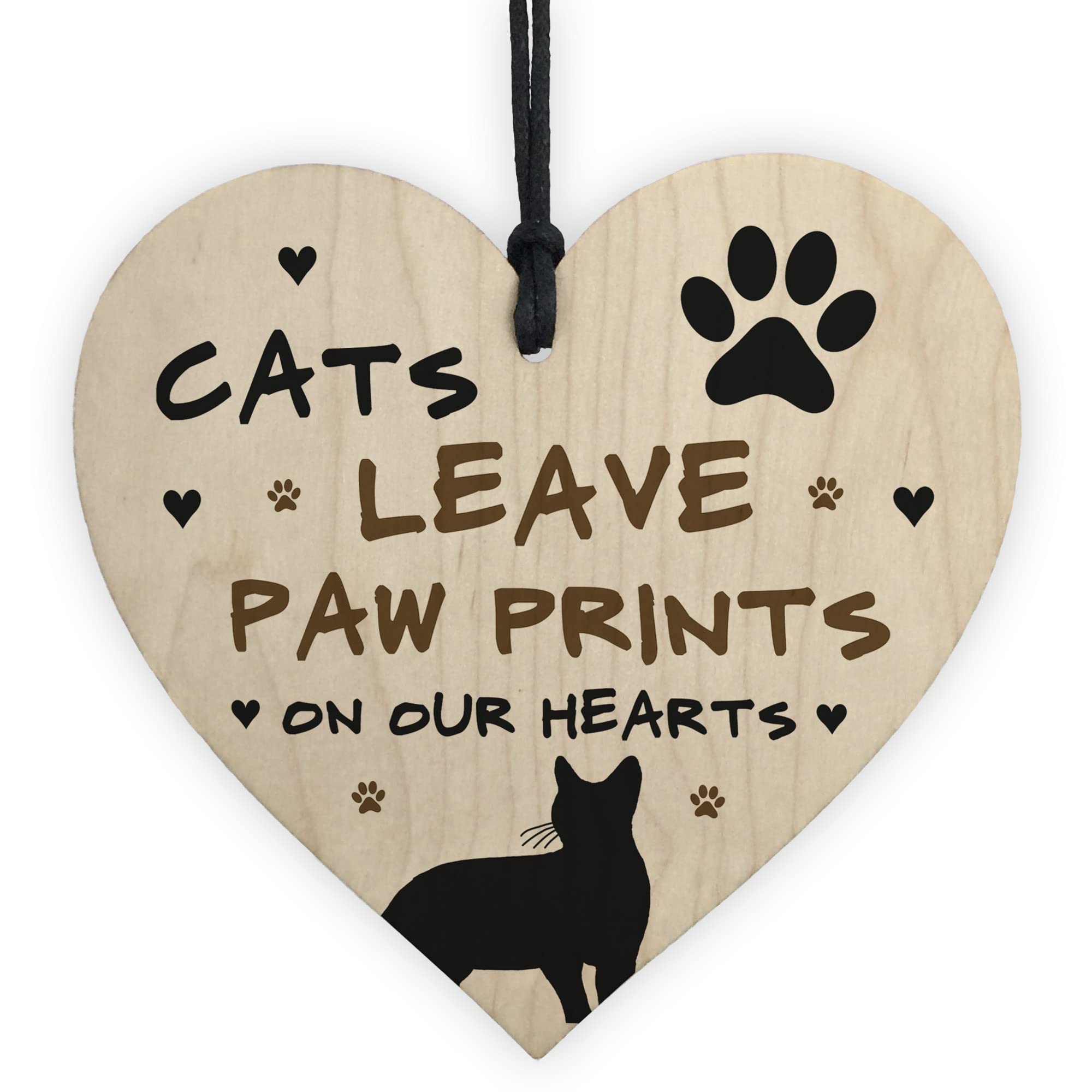 RED OCEAN Cats Leave Paw Prints On Our Heart Wood Plaque Cat Lover Gift Cat Sign