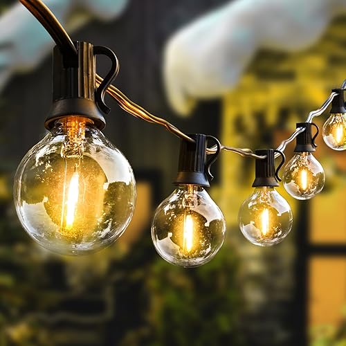 Vocevos Tira de luces LED para exteriores de 200 pies para exteriores, impermeables, para patio, patio, resistente, listado ETL, bombillas G40 de