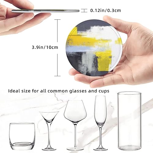 Miniatura 8 de Posavasos para bebidas, posavasos redondos de piel sintética con soporte, 6 unidades, resistentes al calor, decoración elegante para cocina, mesa de