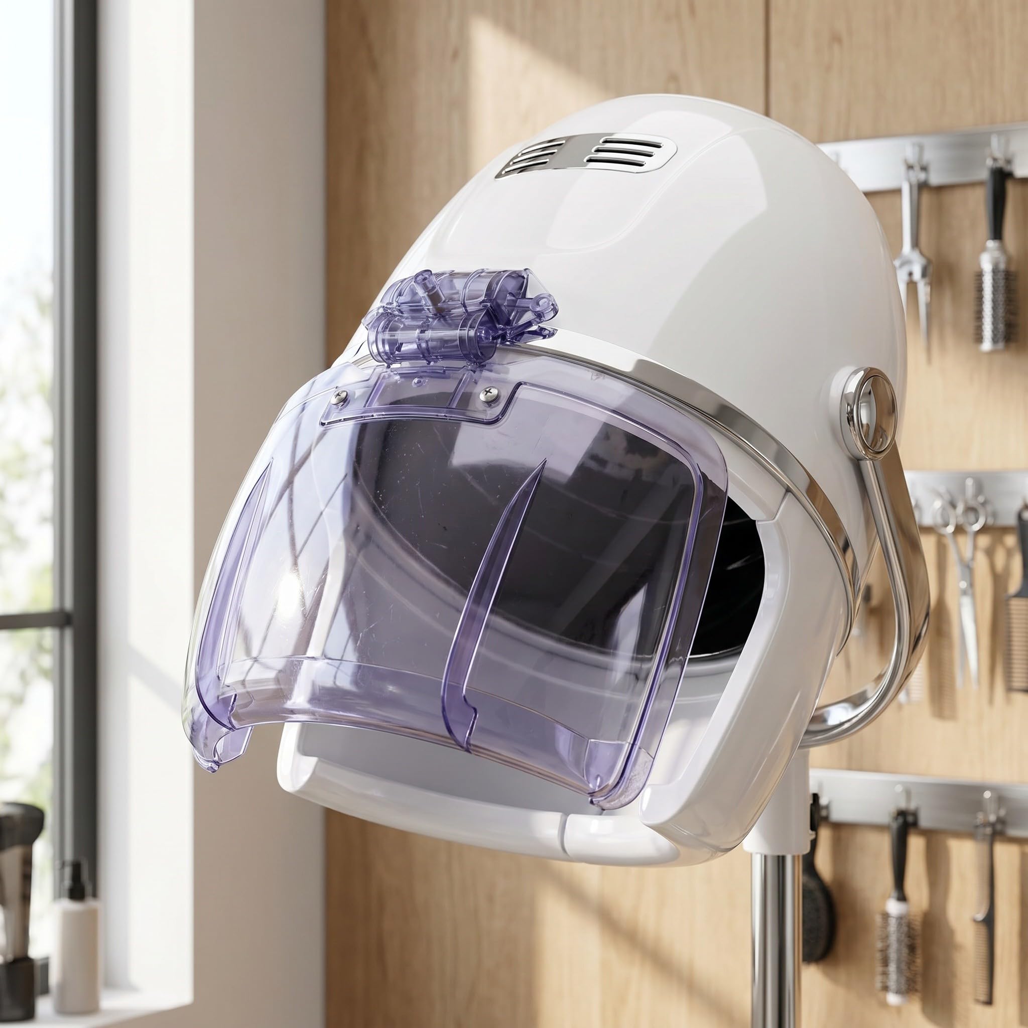 Operitacx Capucha para tratamiento capilar con calentamiento para tinte de salón, capucha vaporizadora compacta para uso personal en el hogar o peluquería, piezas para de cabello