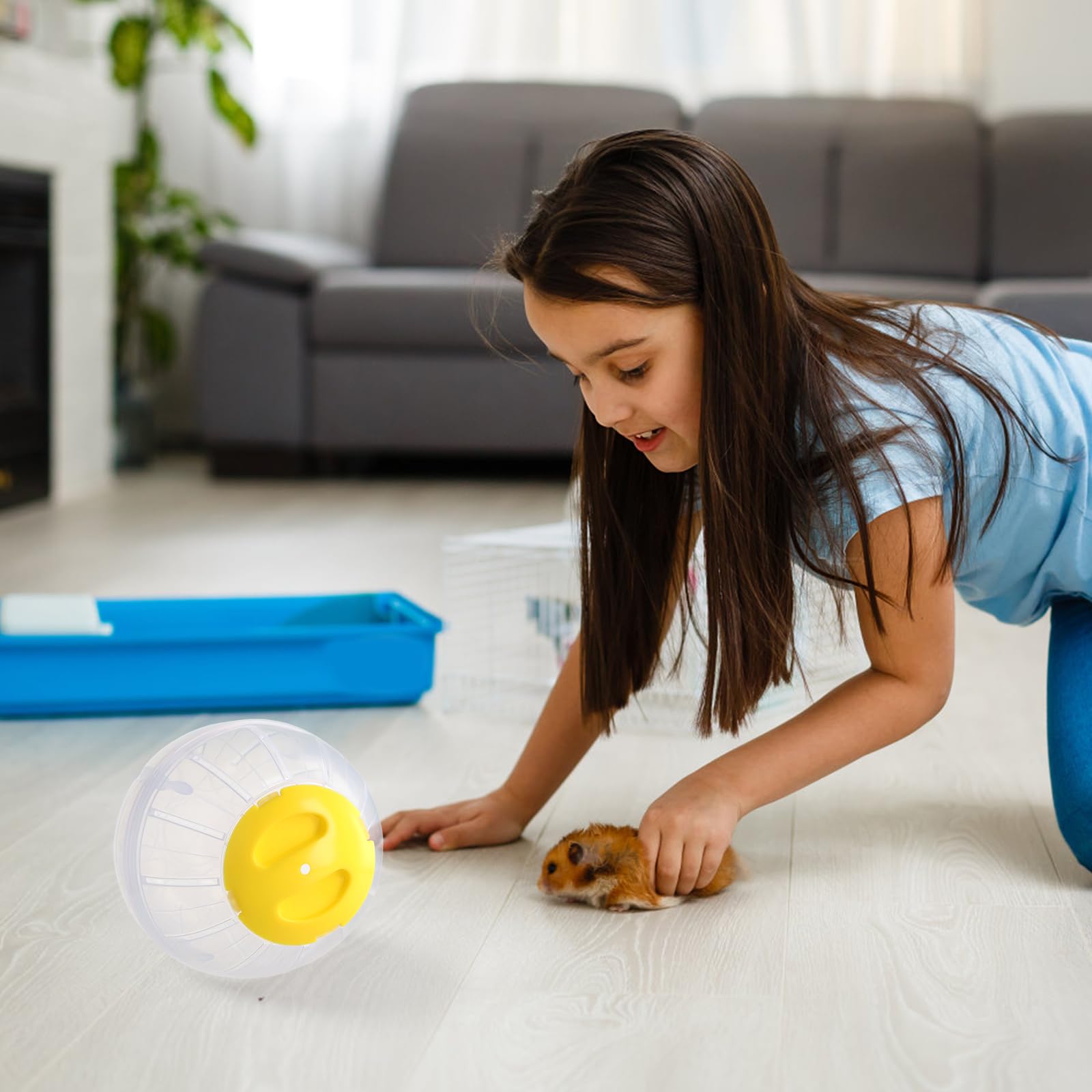 Pack De 2 Bolas De Ejercicio Transparentes Para Hámster INHEMING, De 12 Cm De Diámetro, Con Ventilación Y Cierre Seguro, Plástico No Tóxico, Colores Azul Y Rosa
