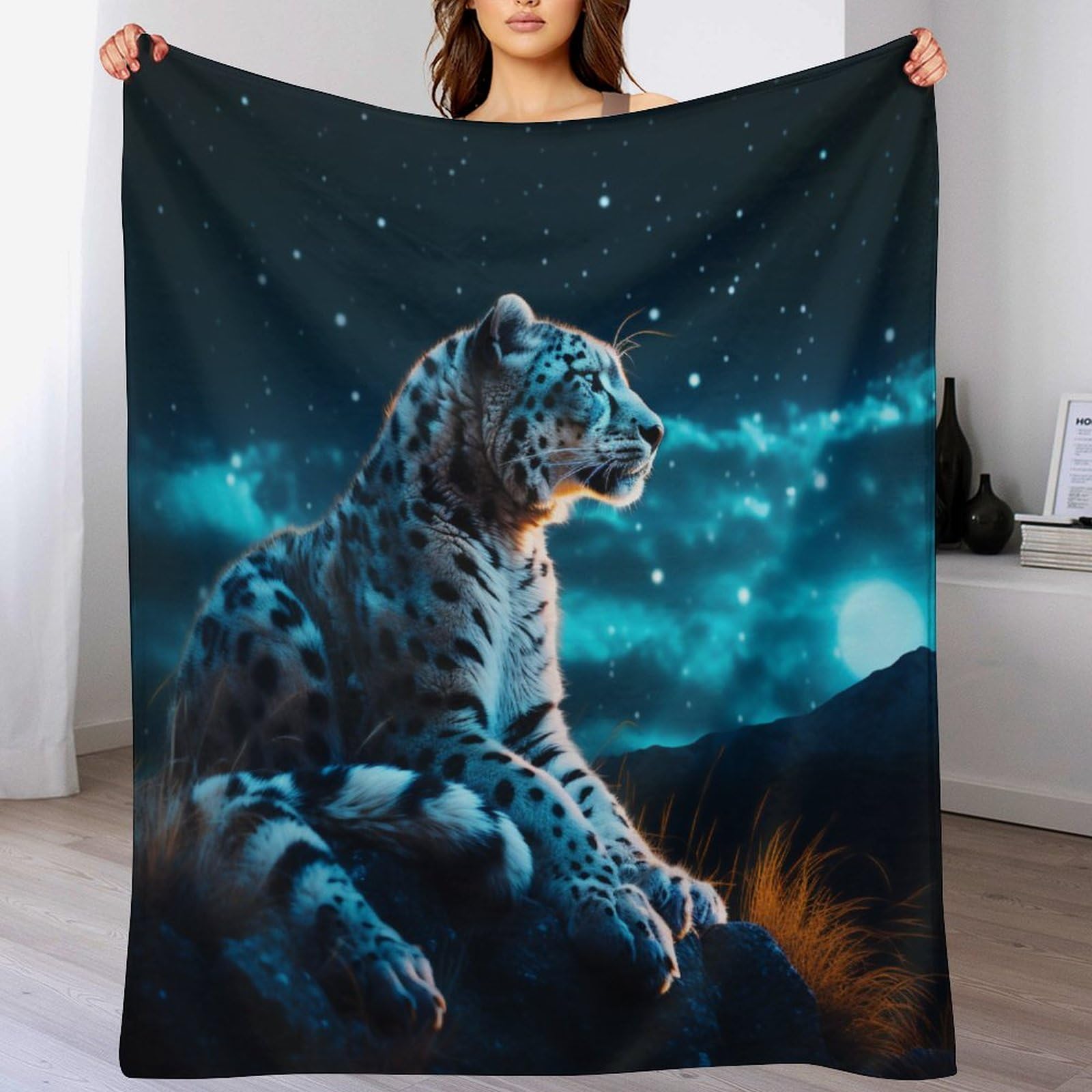Couverture léopard anti-froid en flannel légère pour lit et voyage