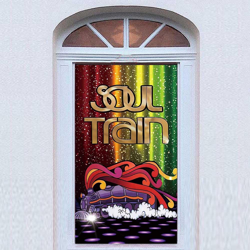 70’s Soul Train Theme Photography Backdrop – 7x5ft Disco Dance Party Vinyl Banner For Studio, Prom, Neon Glow Photo Background