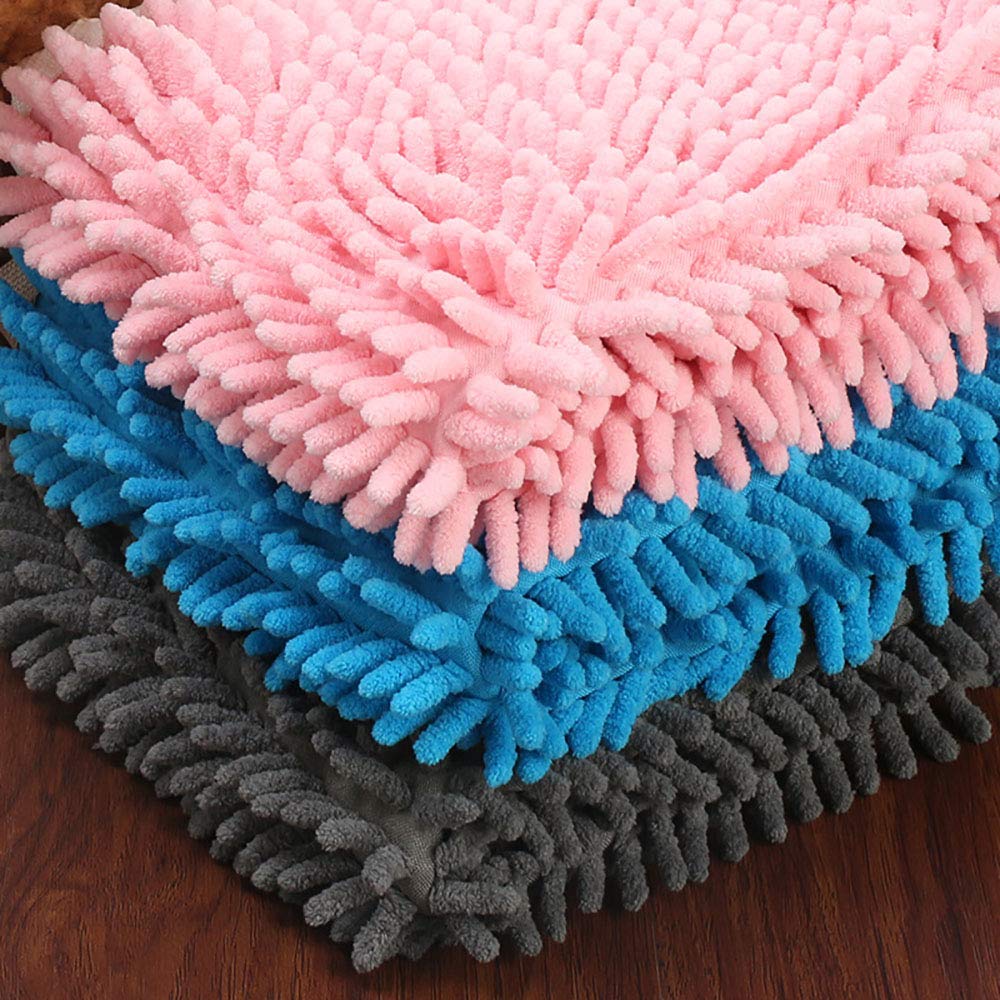 Serviette de Bain Absorbante pour Animaux Serviette en Microfibre Chenille pour Petits Moyens Chiens et Chats 46x20cm