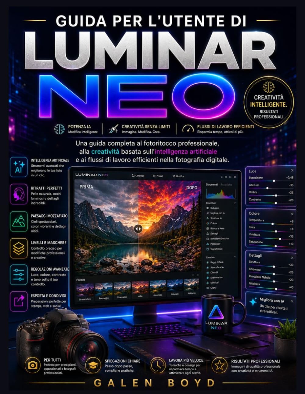 GUIDA PER L'UTENTE DI LUMINAR NEO: Una guida completa al fotoritocco professionale, alla creatività basata sull'intelligenza artificiale e ai flussi di lavoro efficienti nella fotografia digitale.