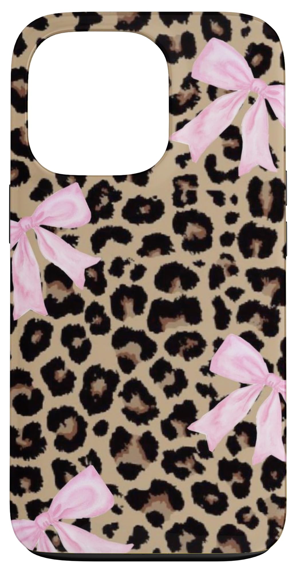 Light Pink Ribbon Bow Coquette On Cheetah Leopard Print Case for iPhone 13 Pro