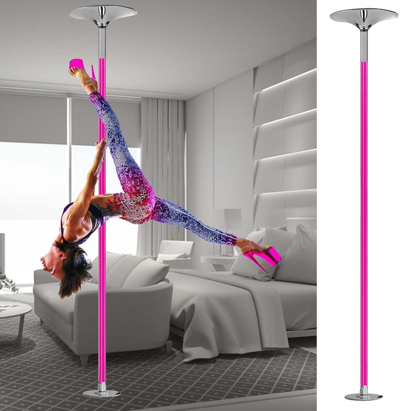 Spinning Pole Dancing Pole Happybuy 40mm Professional Dancing Pole Kit ...