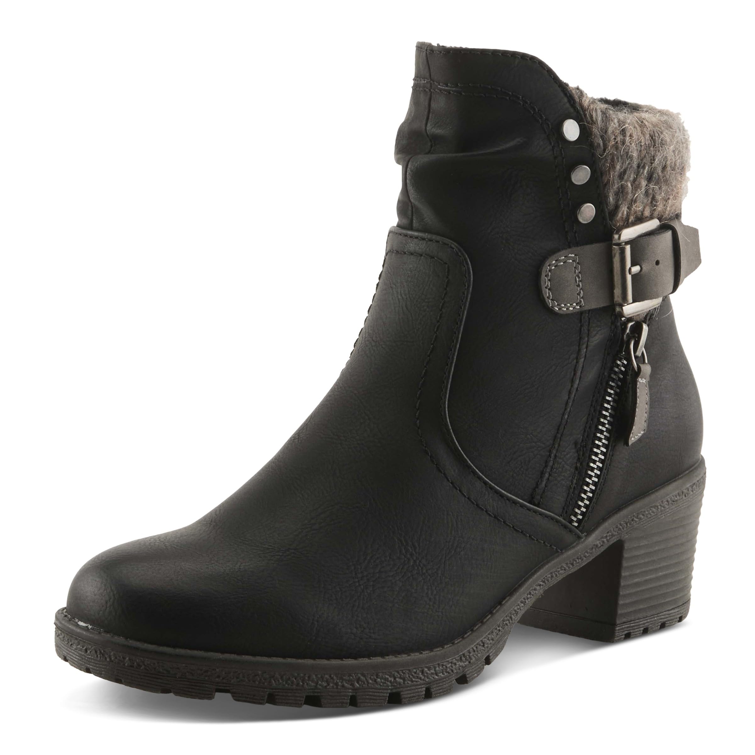 Spring Step Relife Style Rene Ankle Boots for Women Shoes for Women with Zipper Closure Sweater Knit Cuff