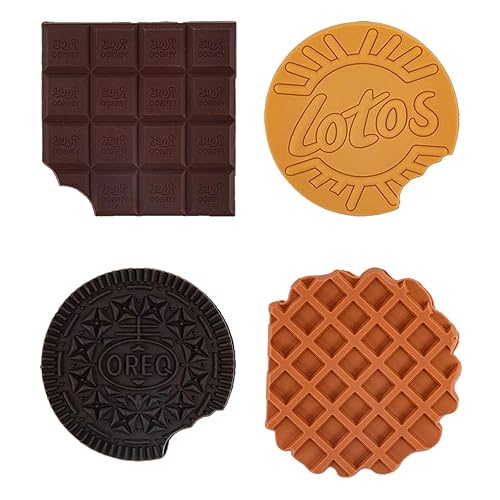 ETERLVTURE Cookie Shaped Mini Notebooks with Chocolate Scent, 80 Sheets Mini Portable Notepads (4.33Γ3.54 In) (A-4PCS) - A-4PCS