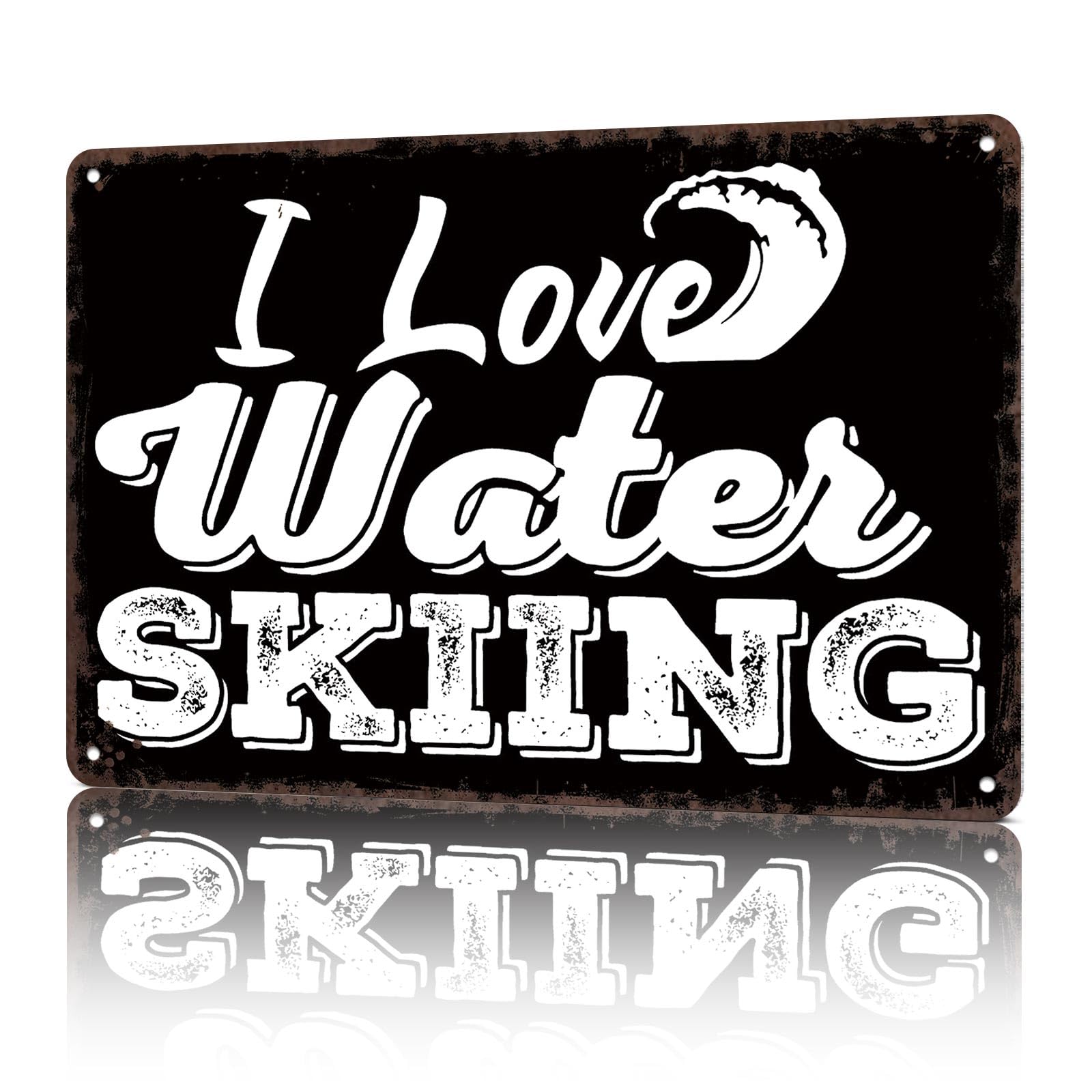KWQDOZF Vintage Metal Signs Water Skiing Funny Tin Sign Poster Wall Art For Home Room Bedroom Office Decor 8x12inch