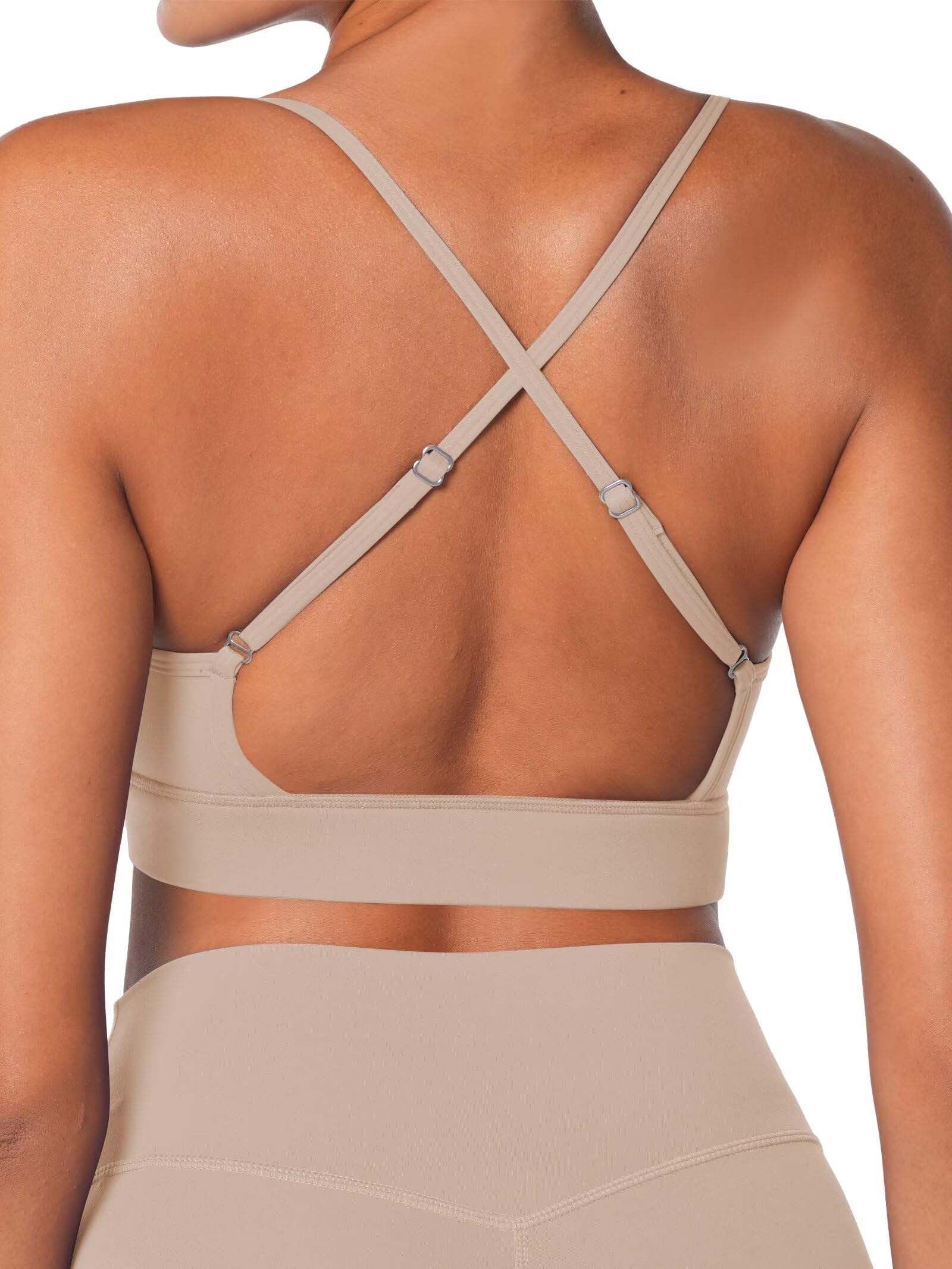 Sunzel Brasier deportivo para mujer, espalda abierta, tirantes ajustables, para entrenamiento, gimnasio, yoga, con almohadillas extraíbles