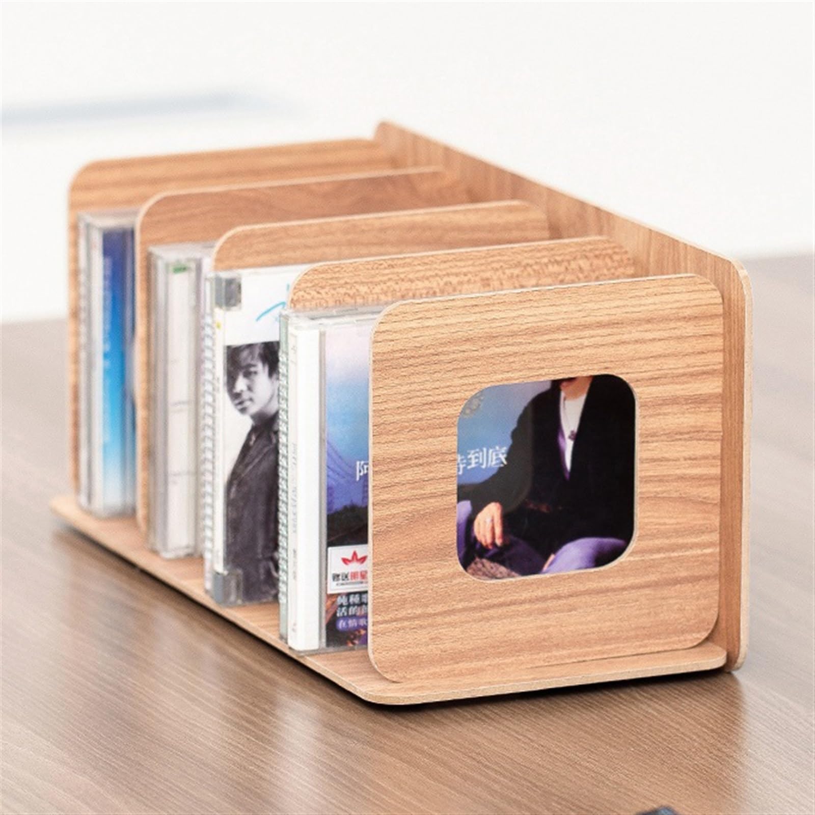 WQQYU6HKF CD Case CD rack wooden storage creative display DVD disc video cabinet box record Disc Holder