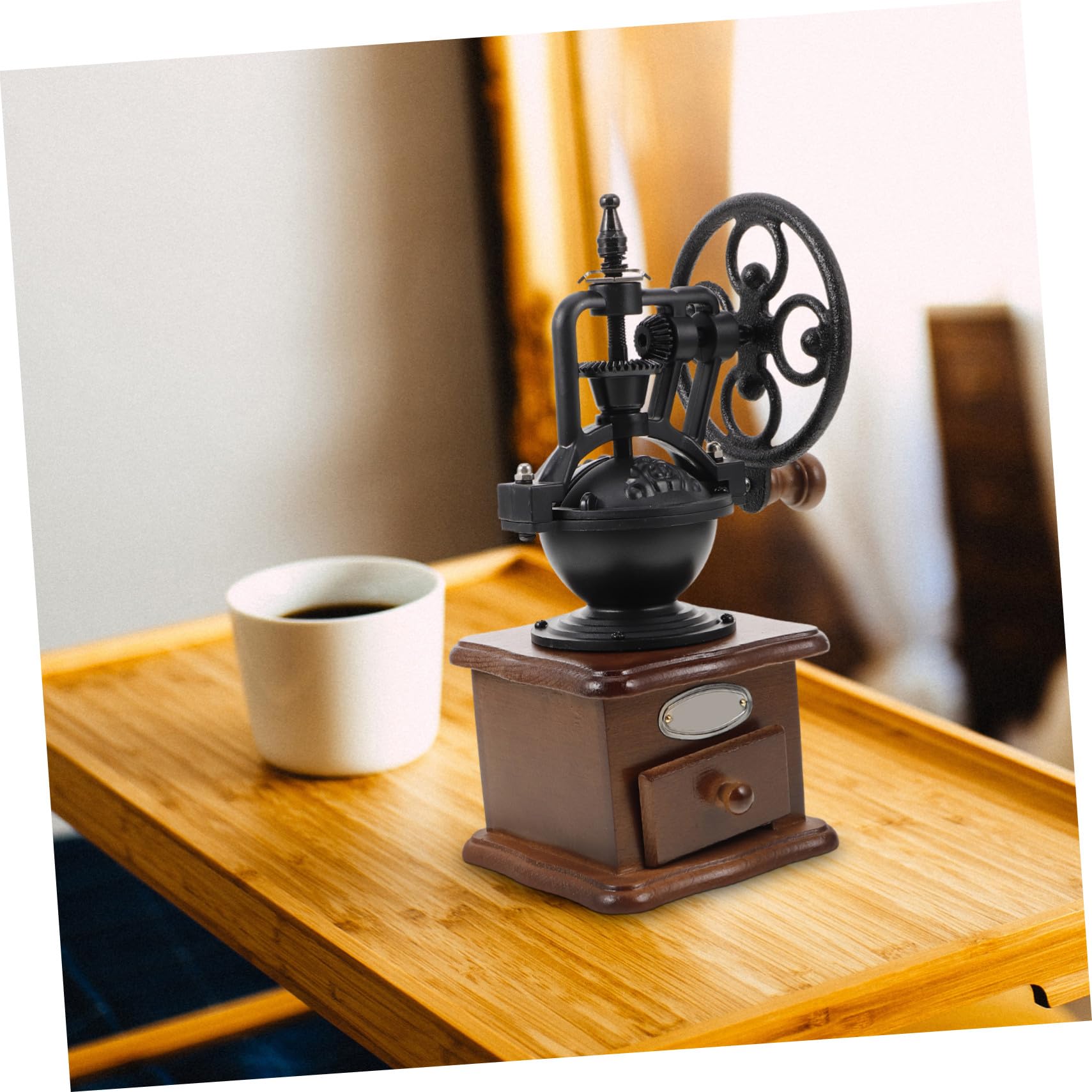 Cabilock Holzkaffeebohnenmühle Handbetrieben für Kaffeebohnen Mahlen von Gewürzen für Reisen und Camping