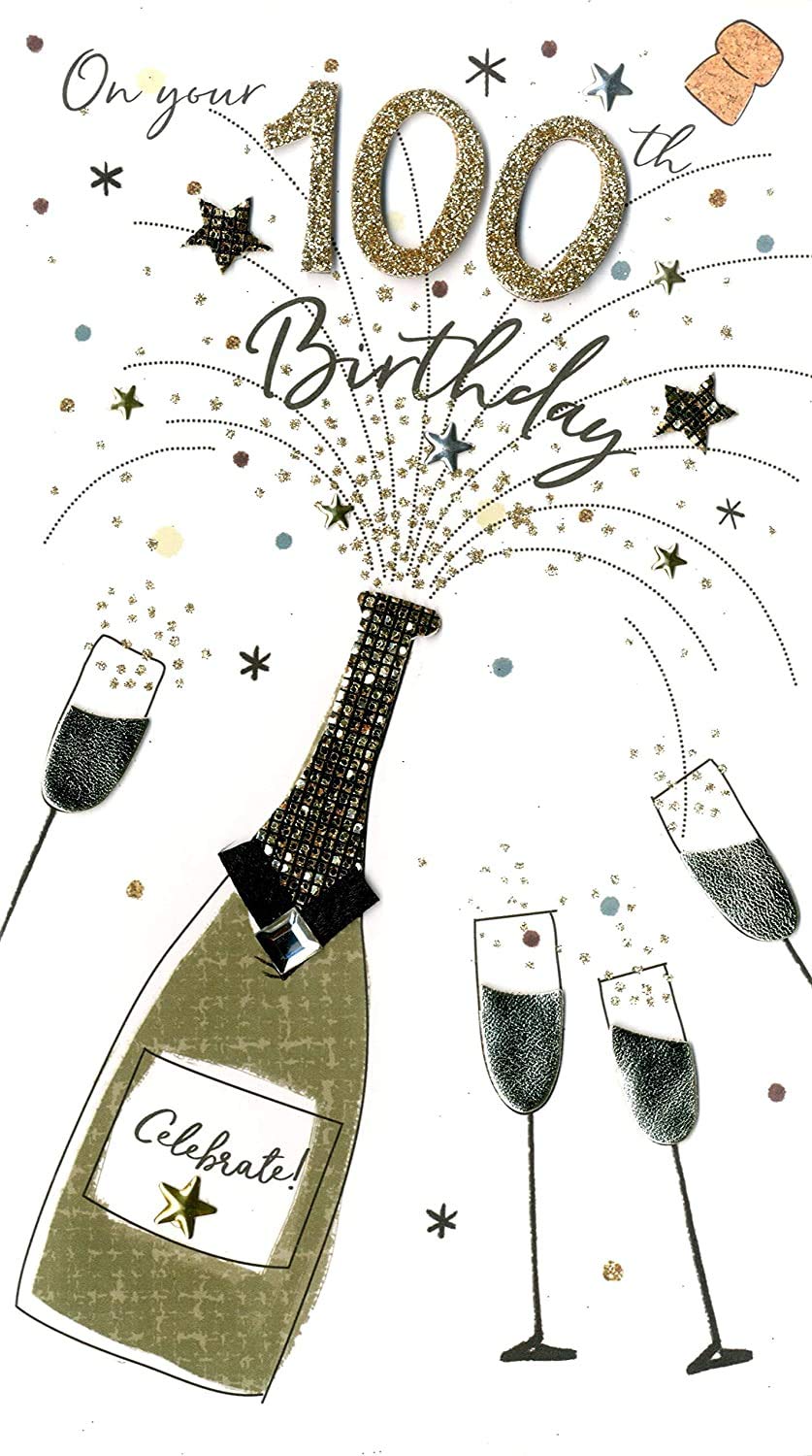 Biglietto di auguri per 65° compleanno con terrario floreale decorato con champagne JGS685