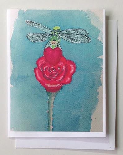 Valentine Cards, Dragonfly Greeting Cards, Blank Greeting Cards,"I Love You!"
