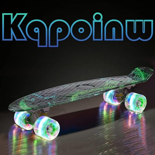 Miniatura 2 de Patinetas, 22" Patineta Completa, Mini Cruiser Skateboard para Niños Niñas Adolescentes Principiantes con Coloridas Ruedas Intermitentes Herramienta