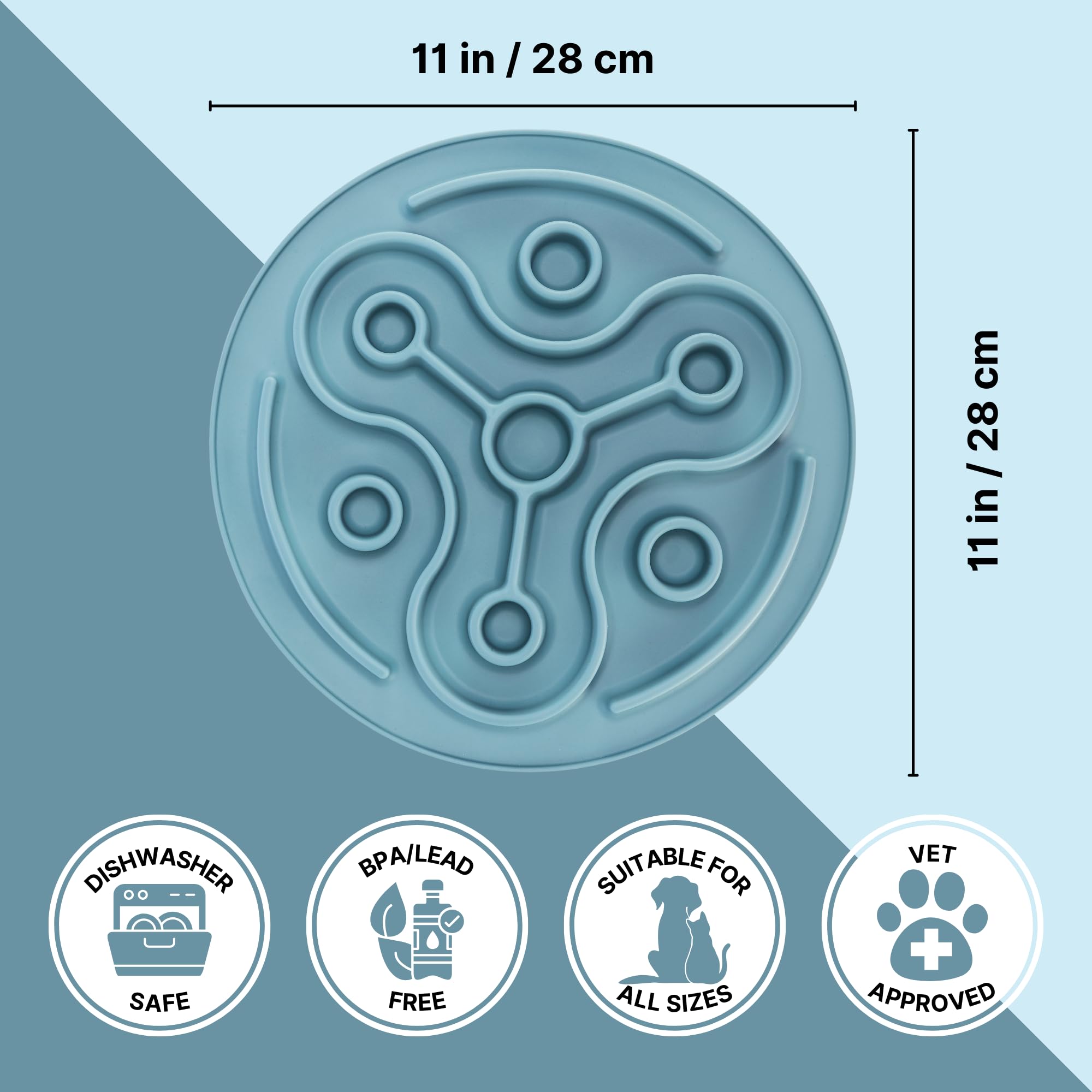 TRIXIE Slow Feeding Zestaw stołowy, TPE, 28 cm, niebieski - 25037