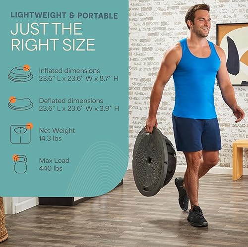 Miniatura 5 de Lifepro Half Balance Ball Trainer - Pelota de estabilidad para ejercicio, entrenamientos de cuerpo completo, gimnasio en casa y terapia física,