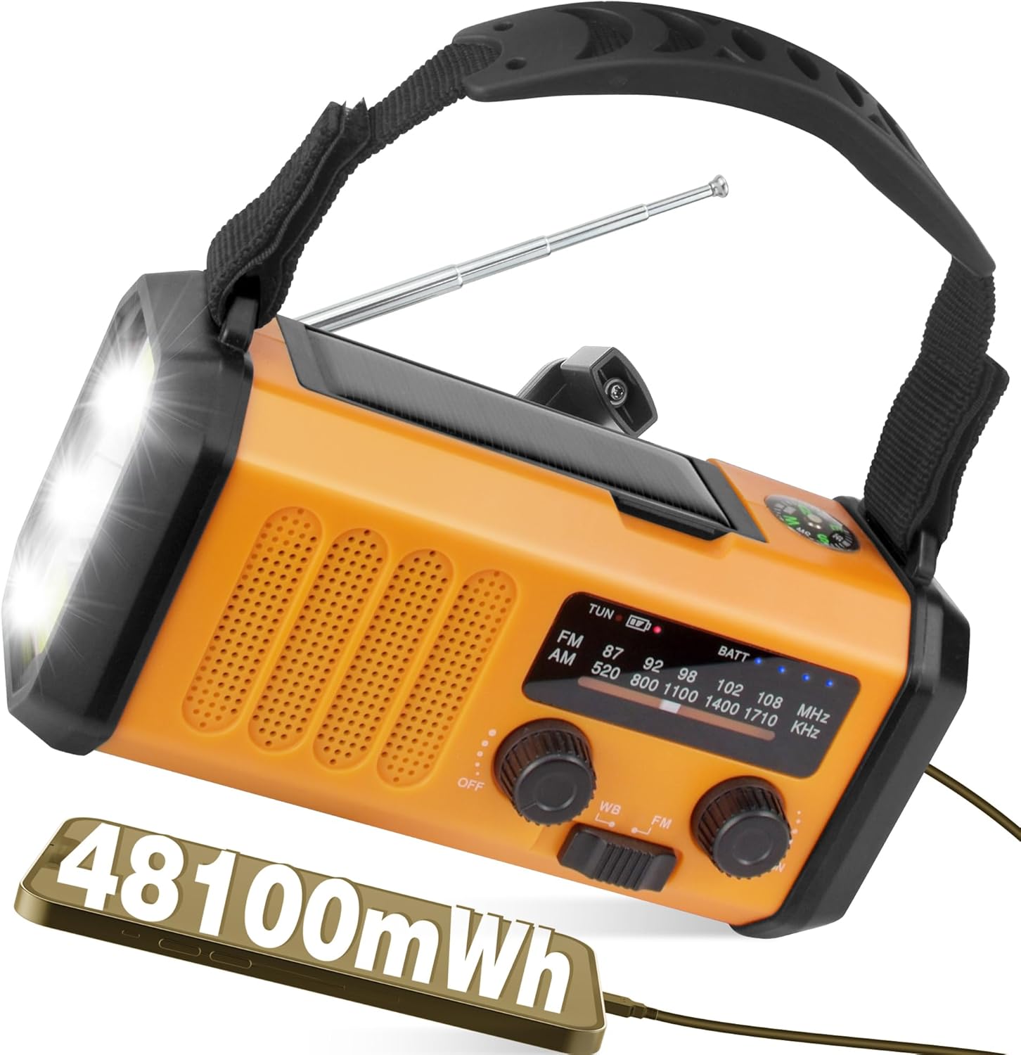 Top 5 Solar Crank Radios for Emergency Preparedness in 2023 6 10000 mAh Solar-Kurbelradio