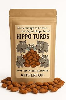 Kepperton Hippo Turds Gourmet Roasted Almonds - Hilarious Gag Gift Snack, Funny Party Treat, Unique Birthday, Holiday, White Elephant & Secret Santa Present