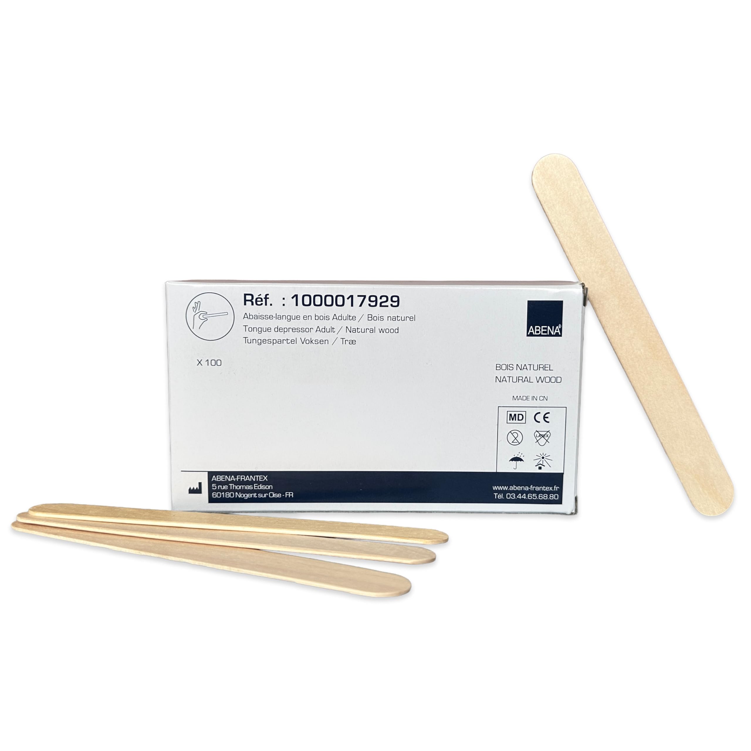 ABENA Waxing Spatulas |15x1.7cm|Pack of 100| Large Disposable Wooden Wax Sticks, Applicator for Hair Removal Wax, Spatulas for Waxing Application. Could Also Be Used As Eyebrow Wax Sticks