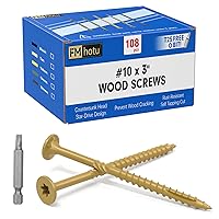 Vista 25 de #10 x 2-1/2" Tornillos para Terraza, 108 Piezas Tornillos para Madera con Cabeza Estrella, Tornillos para Madera Resistentes al Óxido para Negro