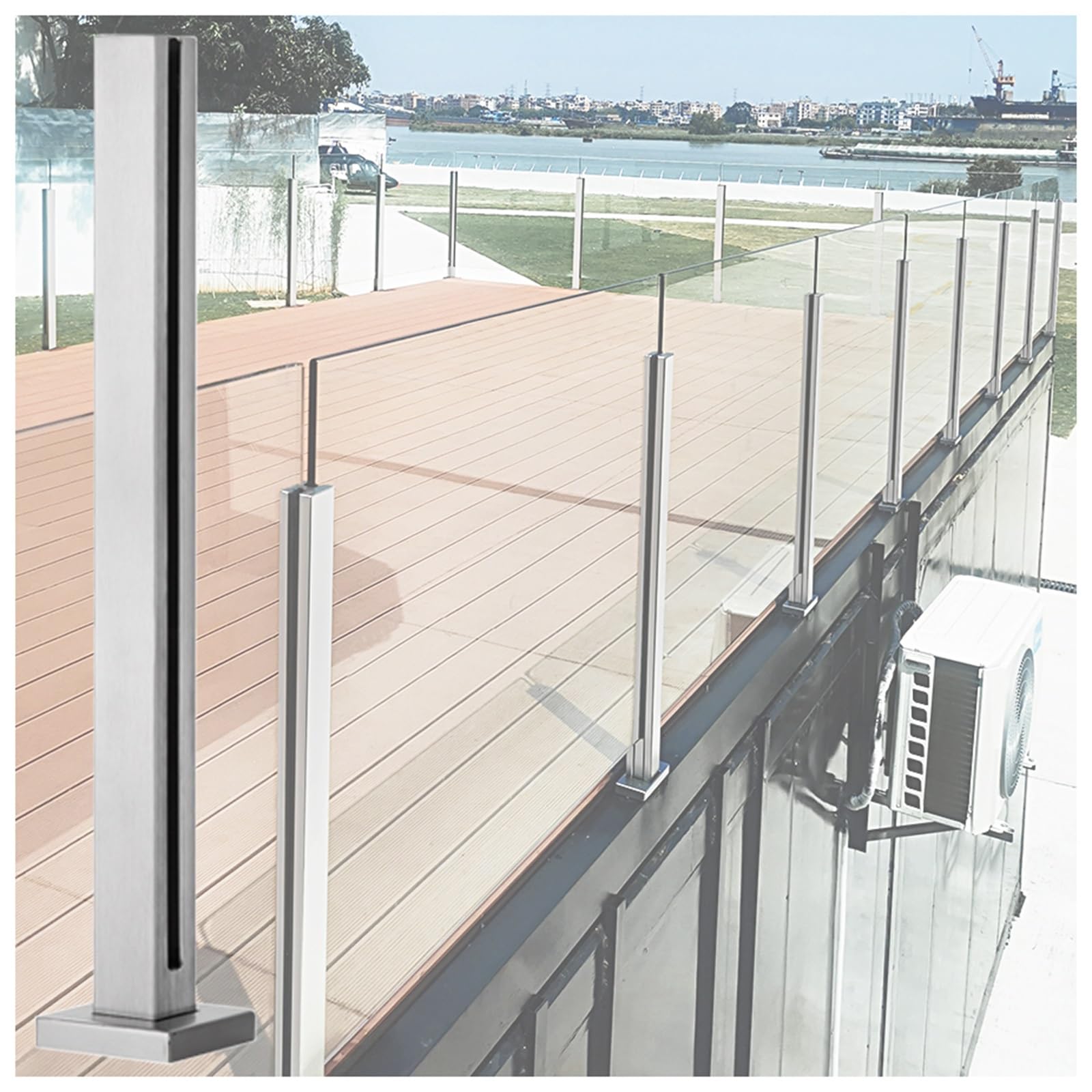 Soporte de panel fácil de instalar HOMEs poste de barandilla sin obras