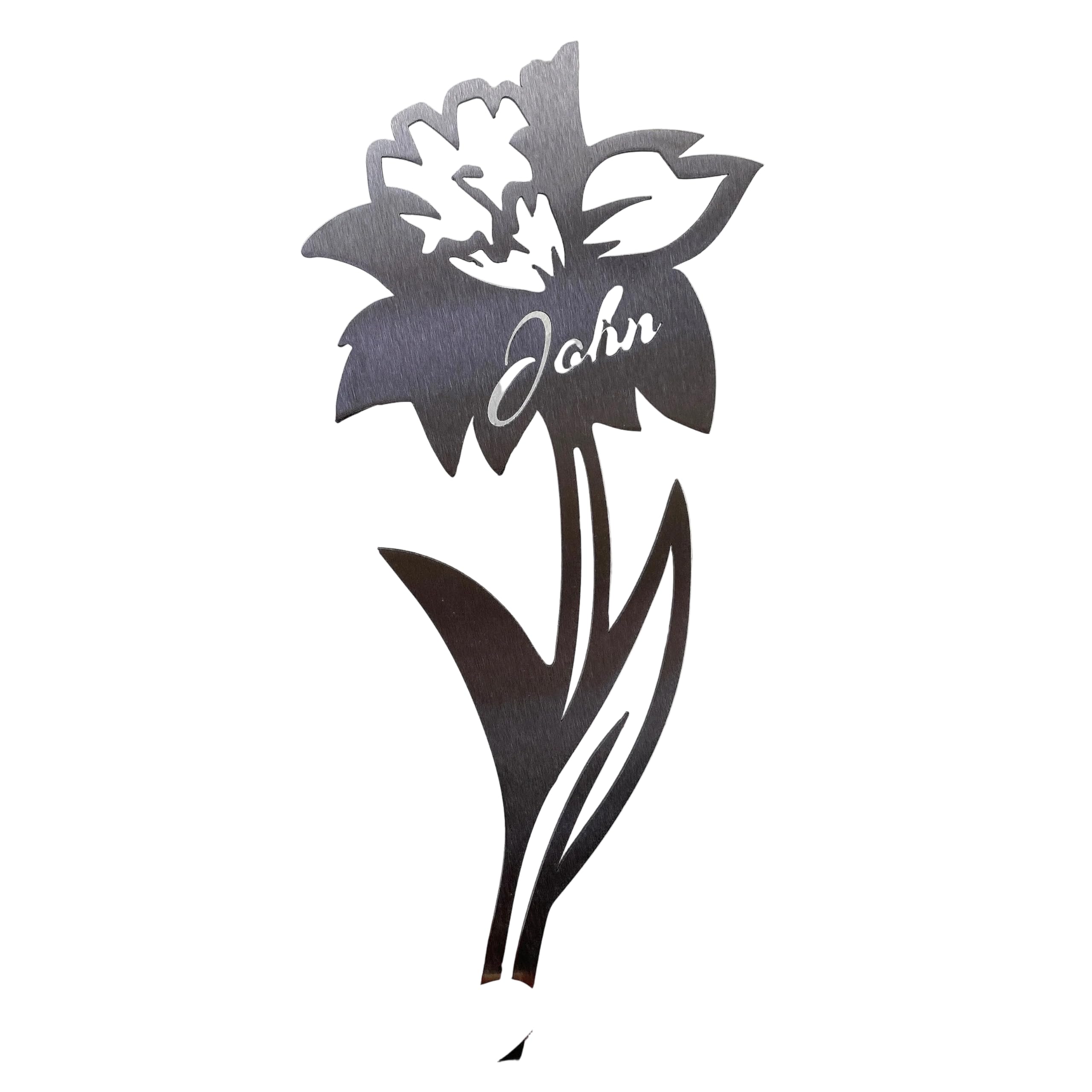 Image Industry Personalised Steel Daffodil Garden Ornament – Custom Metal Flower Gift – Rusting Outdoor Memorial Decoration