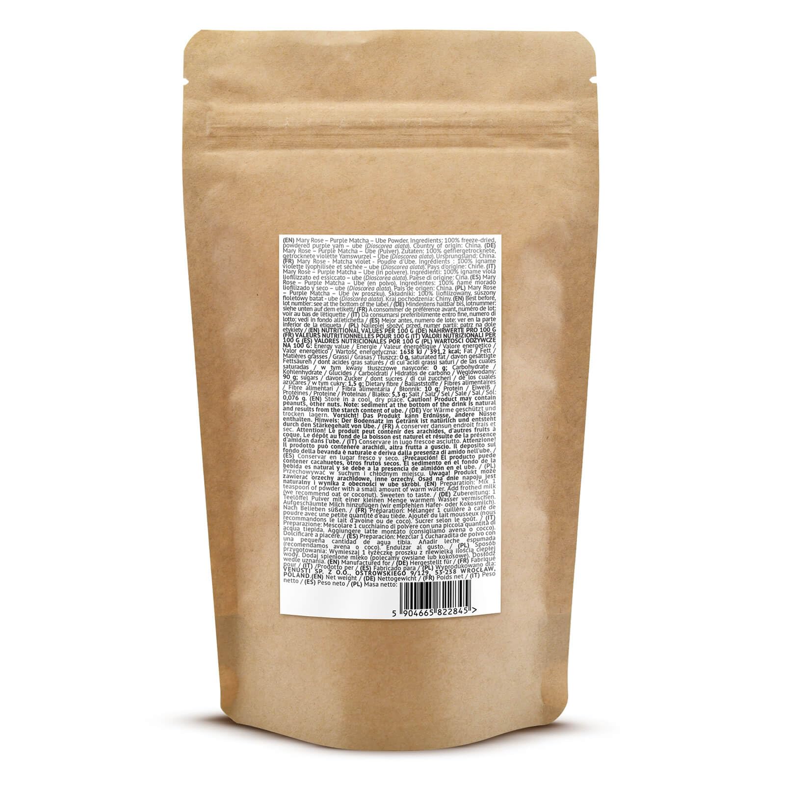 Mary Rose Purple Matcha Alternative Ube 50 g – 100% Ube in Polvere Viola Naturale, Senza Caffeina, Gusto Dolce e Cremoso, Ideale per Latte, Bevande e Dessert Creativi