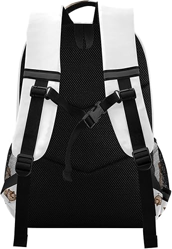 Miniatura 2 de Mochila Acuarela Flor Floral Colorido Escuela Colegio Mochila Portátil Casual Daypack, N Lovely Cat Blanco, Mochilas Daypack