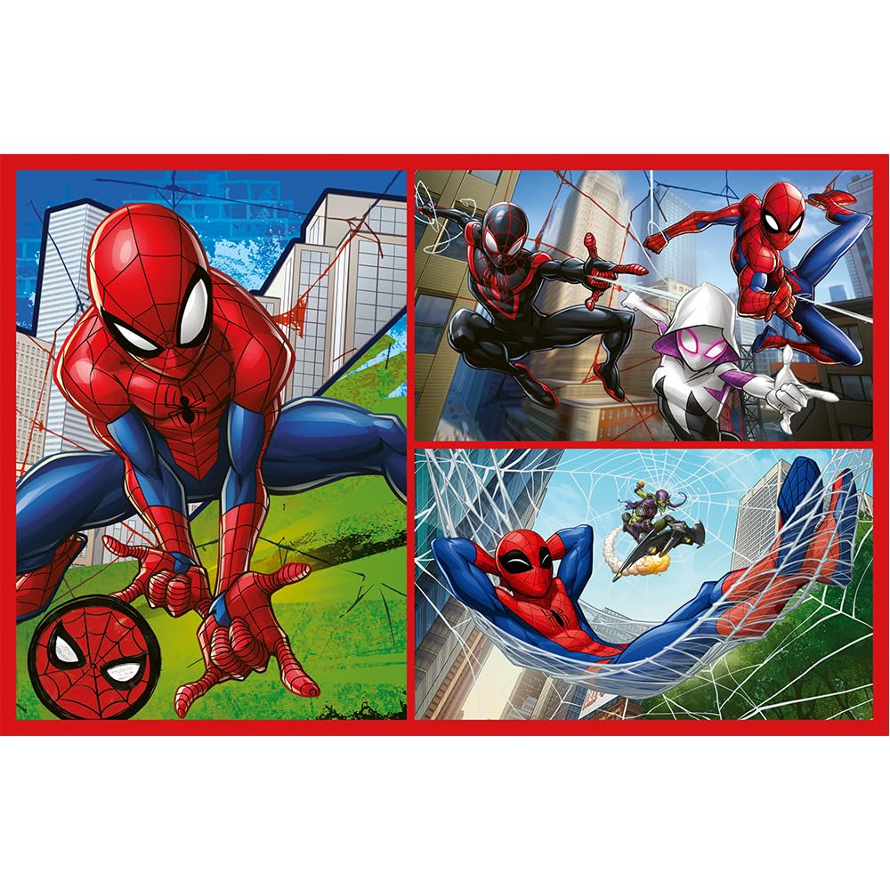 Trefl - Puzzle 2w1: Marvel Spider-man, Pajęcze Historie - 2 x 70 Elementów, Zestaw Dwóch Układanek dla Dzieci od 4 lat