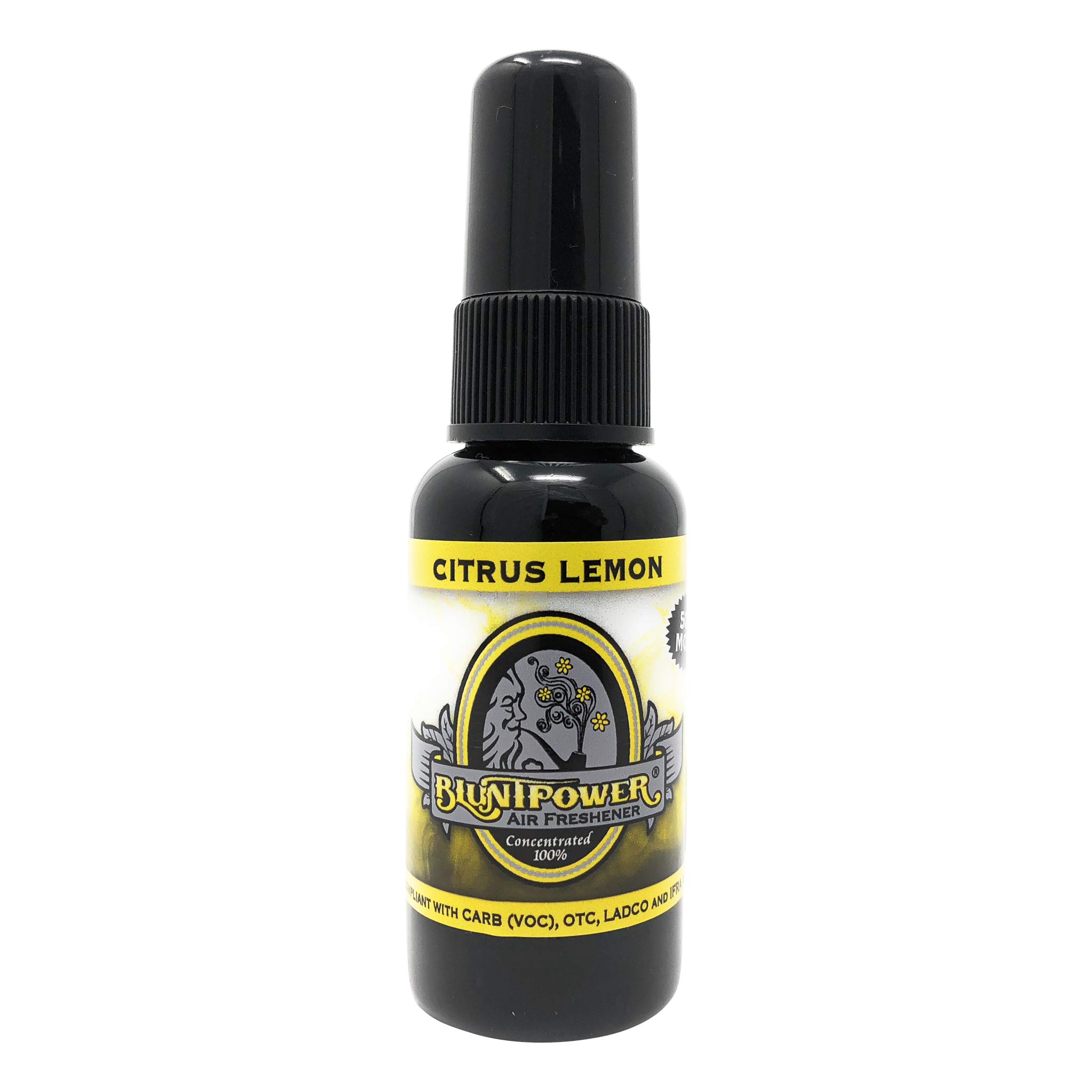 BluntPower (Citrus Lemon, 1 Pack) Concentrated Air Freshener for Room and Car Spray - Oil-Based Diffuser Spray Bottle - Long-Lasting Bathroom Spray,