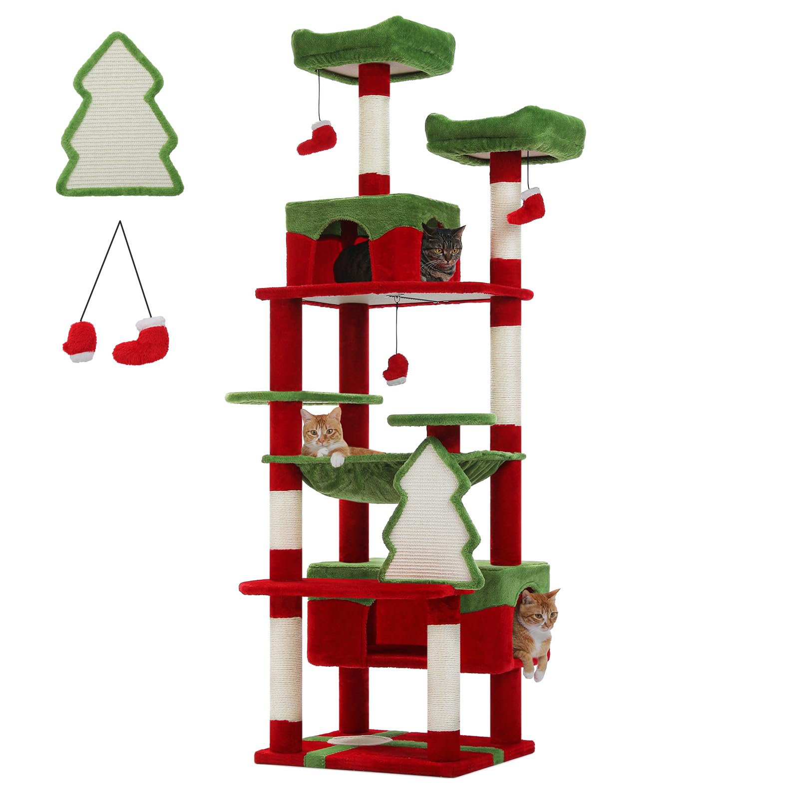 PAWZ Road 72 Inch Christmas Cat Tree