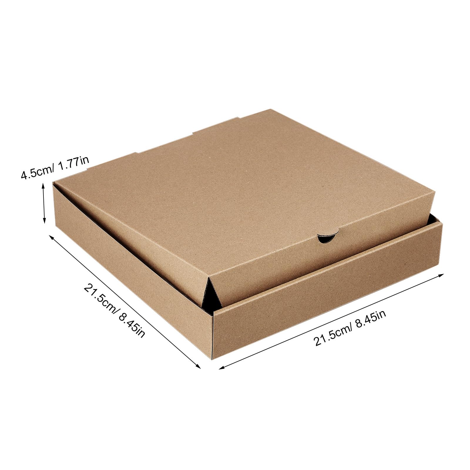 OUNONA 24 cajas de pizza Kraft: Cajas para pizza para llevar - Envases de cartón Kraft marrón de 21,5 cm (8,5") para llevar galletas, pasteles, sobras, restaurantes y pizzerías.
