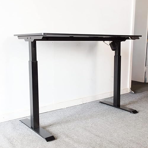 Miniatura 5 de AnthroDesk Juego completo de escritorio eléctrico de pie con marco y mesa de 47.2 x 23.6 in o 47.2 x 23.6 pulgadas (negro)