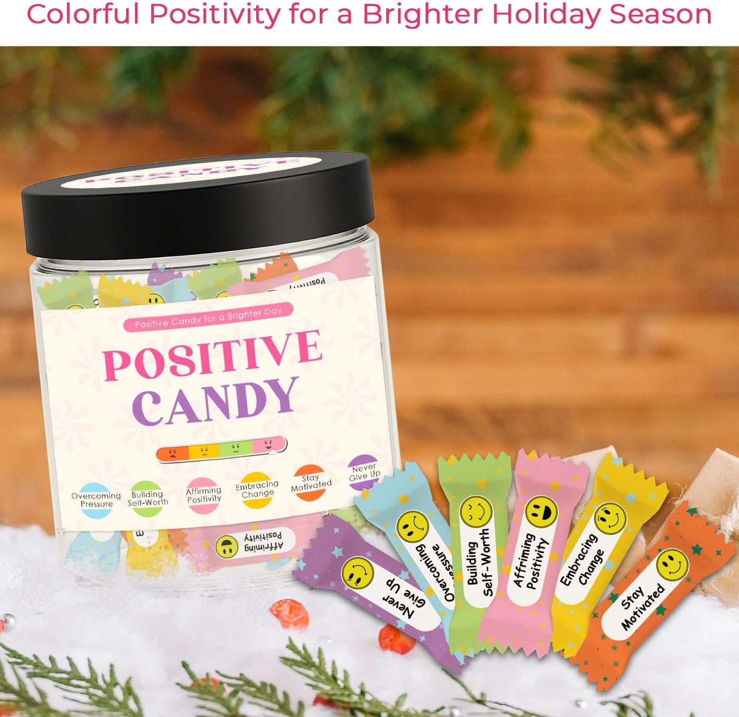 Positive Candy, 30 Daily Affirmations for Women, Teens, Sweet Positive Affirmation, Cute Motivation Candy Jar, Inspirational Gifts for Teen Girls & Women, Relaxation Stress Relief Gifts - Image 6