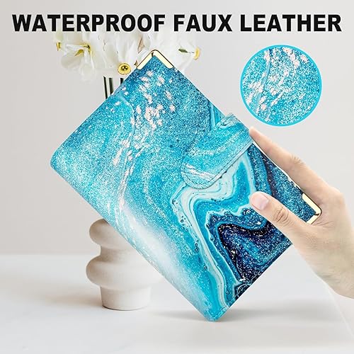 Miniatura 71 de Carpeta A5 recargable de piel sintética con 6 anillas, cubierta para cuaderno pequeño para papel de relleno A5, cubierta de planificador personal