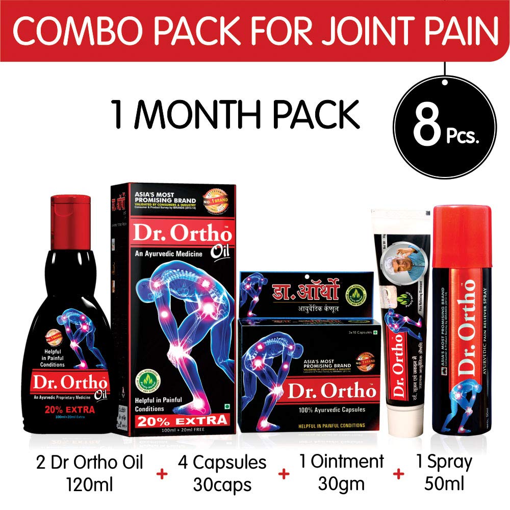 Dr.Ortho Pain Relief 1 Month Combo Pack,Multicolour,4 Count