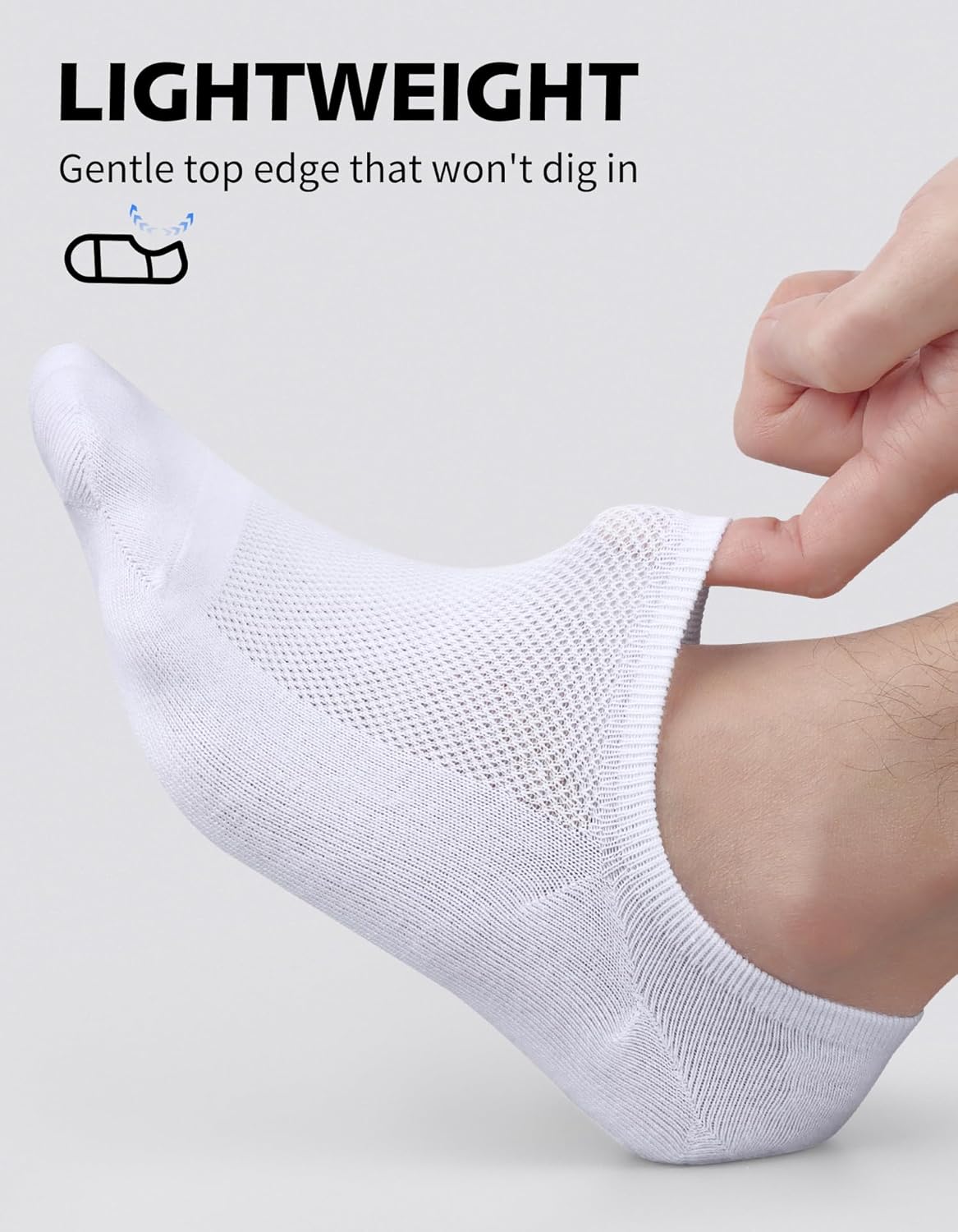 CLOSEMATE 6 Pairs Mens No Show Cotton Low Cut Ankle Casual Socks with Non Slip Grips - Image 4