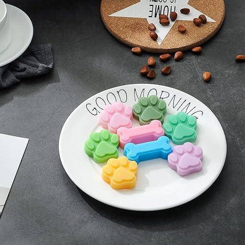 Miniatura 7 de Paquete de 2 moldes de silicona para cachorros y huesos de perro, moldes de silicona para golosinas para perros, para hornear chocolate, dulces,