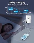 40W 4-Port USB C Chargeur mural Type rapide C Bloc de charge pour iPhone/Galaxy USB C Bloc de chargeur, sécurité USB Plug, Brique multi-ports pour iPhone 17/16/15/iPad, Pixel 10/9, trousse de frais de voyage, PD/PPS