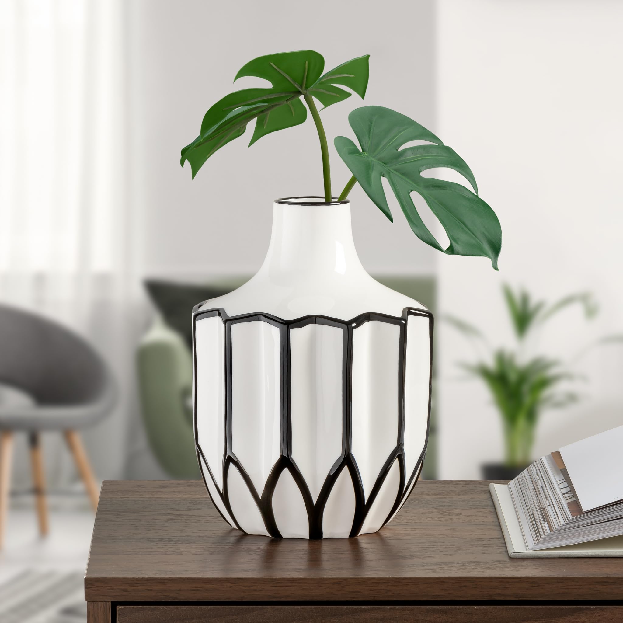 Amazon.co.jp: Torre & Tagus セラミックボトル花瓶 手描きの