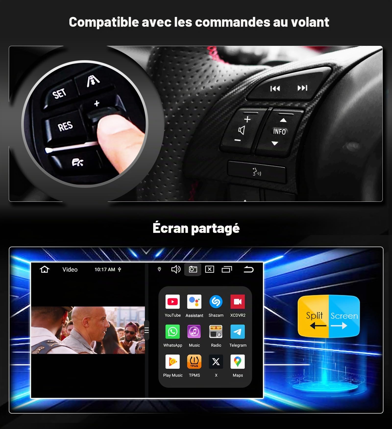 7" 4+64GO Android 16 Autoradio Carplay pour Mercedes Classe ML/GL W164 X164 | 8 Core Android Auto GPS Navigateur DSP Bluetooth 5.0 WiFi Canbus Radio Écran tactile Lecteur DVD